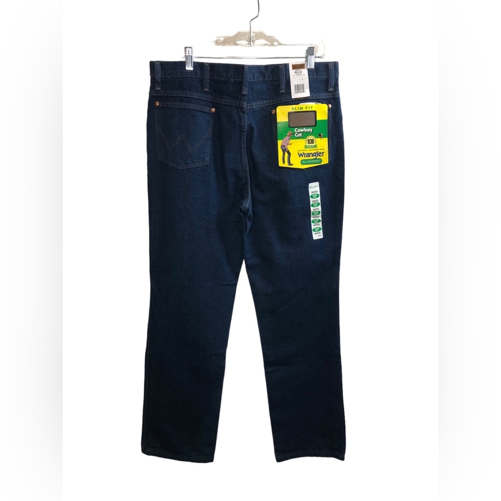 NWT Wrangler Cowboy Cut Jeans 936 Dark Wash Denim 36x32 Slim Fit USA Western